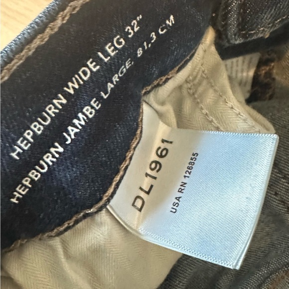 DL1961 Hepburn Wide Leg High Rise 32” Jeans Cotton Mediterranean Blue Size 27 - Picture 6 of 8